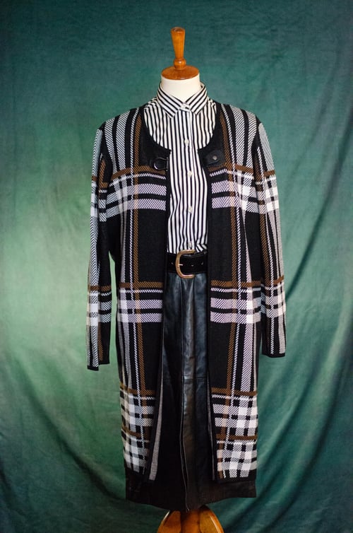 Image of Modern Stewart Tartan Sweater Duster