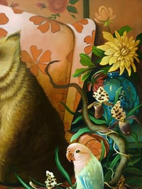Image 5 of The 70'S armchair with large orange flowers
