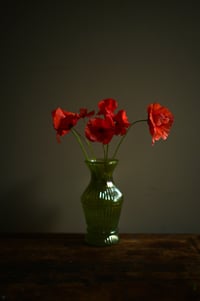 Red Poppies, Green Vase