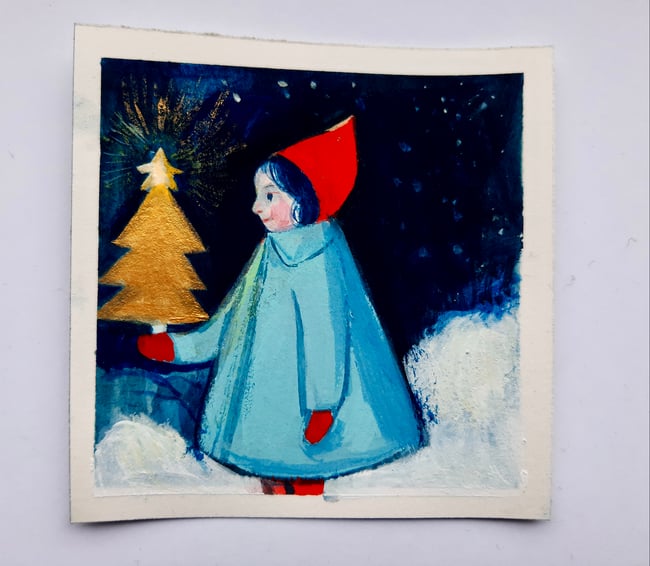 Golden star ~ Original painting 