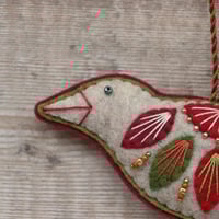 Image 2 of Festive Bird Christmas Decoration