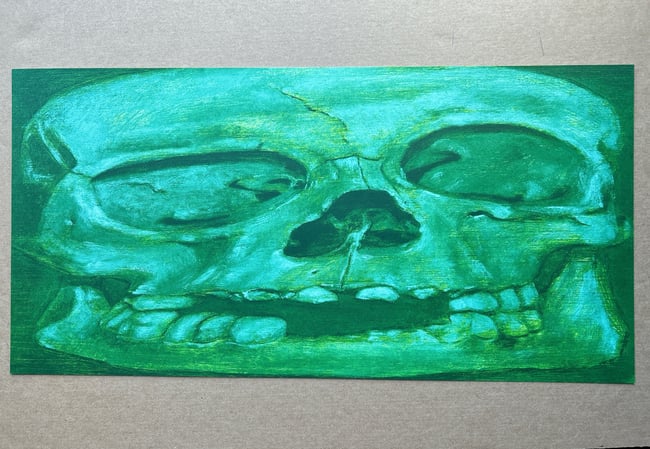 Brook Hsu Skull (screen printed by Leslie Dugood/Du-good Press) 