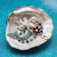 Image 5 of Obsidian Smoky Quartz Morganite Keychain Charm Bracelet | Protection Grounding Healing Love 