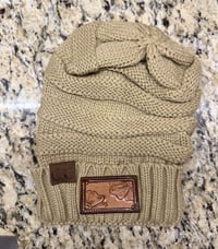 Image 1 of Floral Patch Cream Beanie 