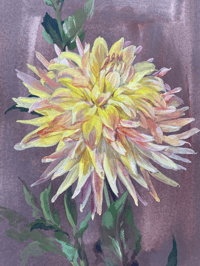 Image 2 of Dahlia study (B) an original painting by Flora Roberts