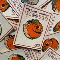 Peeping Pumpkin Enamel Pin 