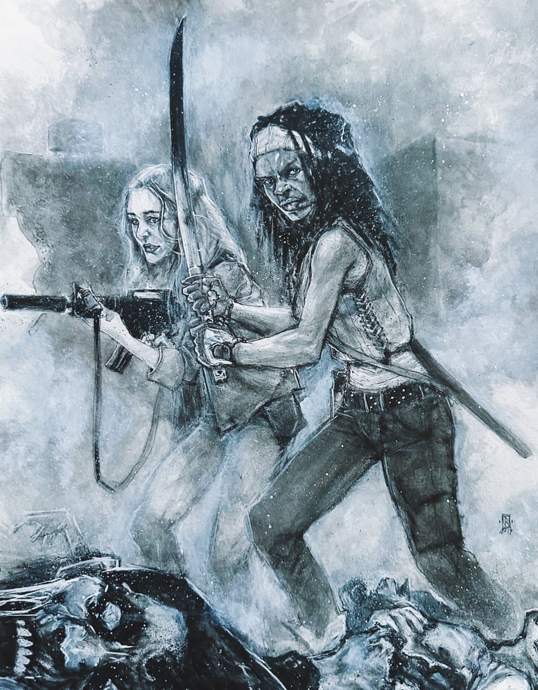 Image of WALKING DEAD TEAM-UP (ORIGINAL DRAWING)