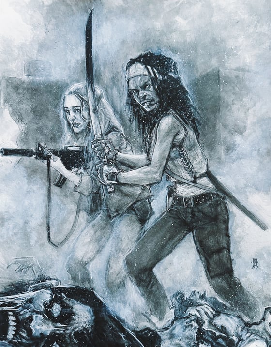 Image of WALKING DEAD TEAM-UP (ORIGINAL DRAWING)