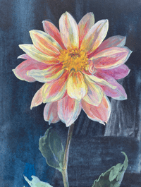 Image 2 of Dahlia study (C) an original painting by Flora Roberts