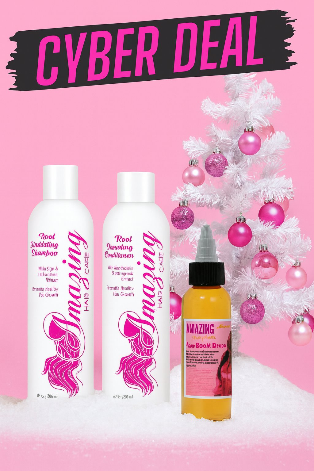 Image of Hair Growth Shampoo/Conditioner/Drops Set