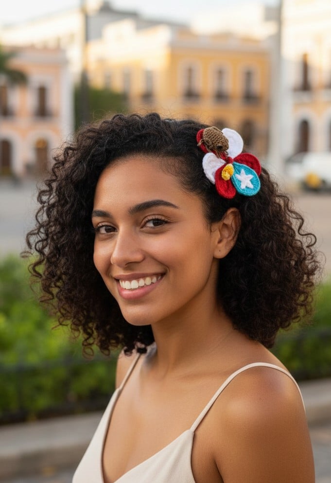 Image of Flor bandera con Coquí 