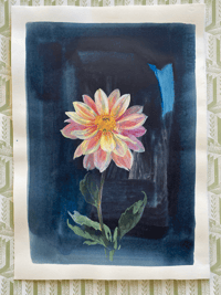 Giclee Print Dahlia study (C) by Flora Roberts