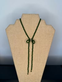 Image 1 of Dyed Jade with Crystal Bow Necklace