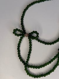 Image 3 of Dyed Jade with Crystal Bow Necklace