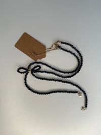 Image 1 of Dumorite with Mother of Pearl Star Charms Bow Necklace