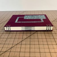 Image 2 of Purple and Marbled Paper- Decorative Coptic Stitch 