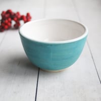 Image 3 of Turquoise Yunomi Tea Cup, 8 oz. Ceramic Stoneware Cup Made in USA