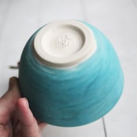 Image 4 of Turquoise Yunomi Tea Cup, 8 oz. Ceramic Stoneware Cup Made in USA