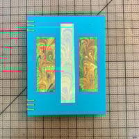 Image 3 of Light Blue and Marbled Paper- Coptic and Decorative Stitch 