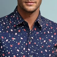 Image 2 of Camisa fresas y margaritas azul