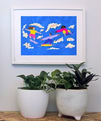 Image 1 of 'Skateboarder's in the Sky' A3 Print