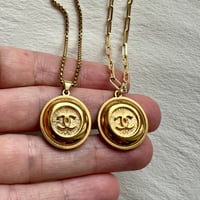 Image 2 of Vintage Ch@nel upcyled pendant