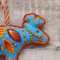Image 2 of Blue Reindeer Decoration