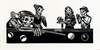 Image 1 of The Pool Hall- El Billar Linocut Print