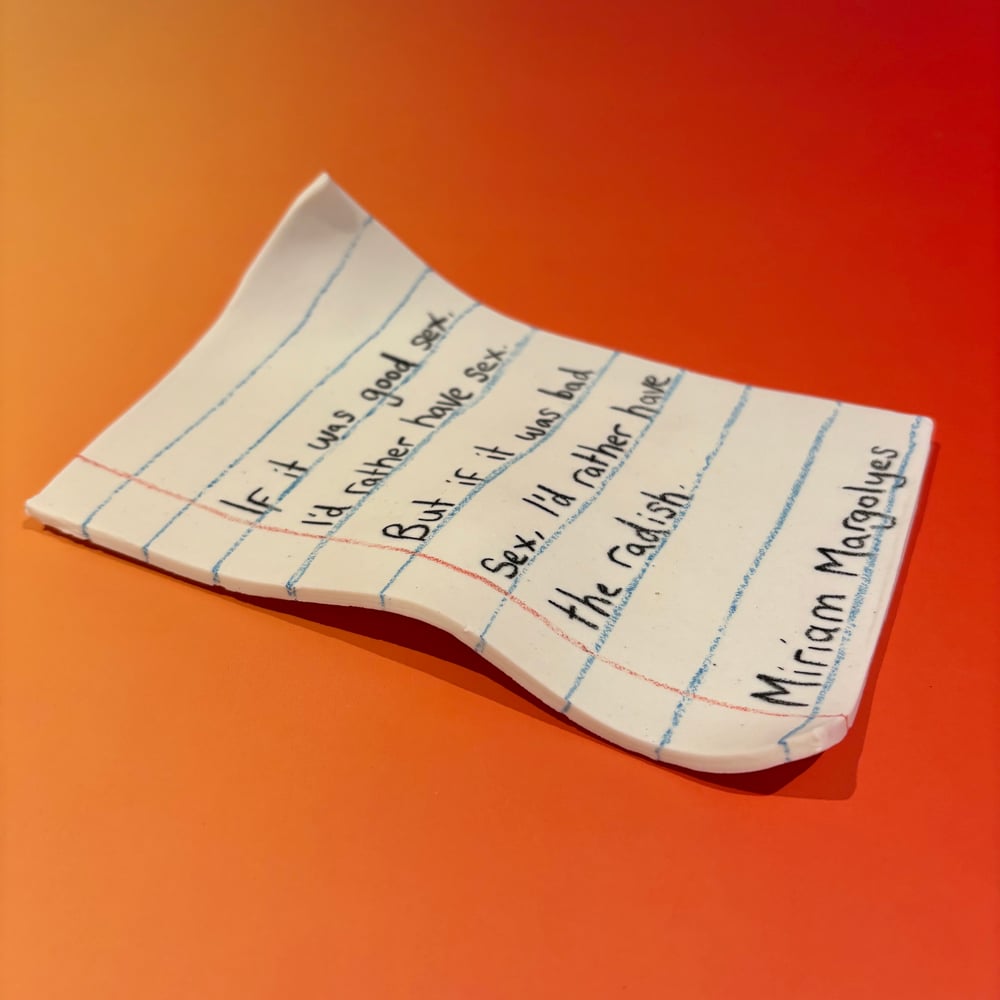 Image of Miriam Margolyes Radish Porcelain Note