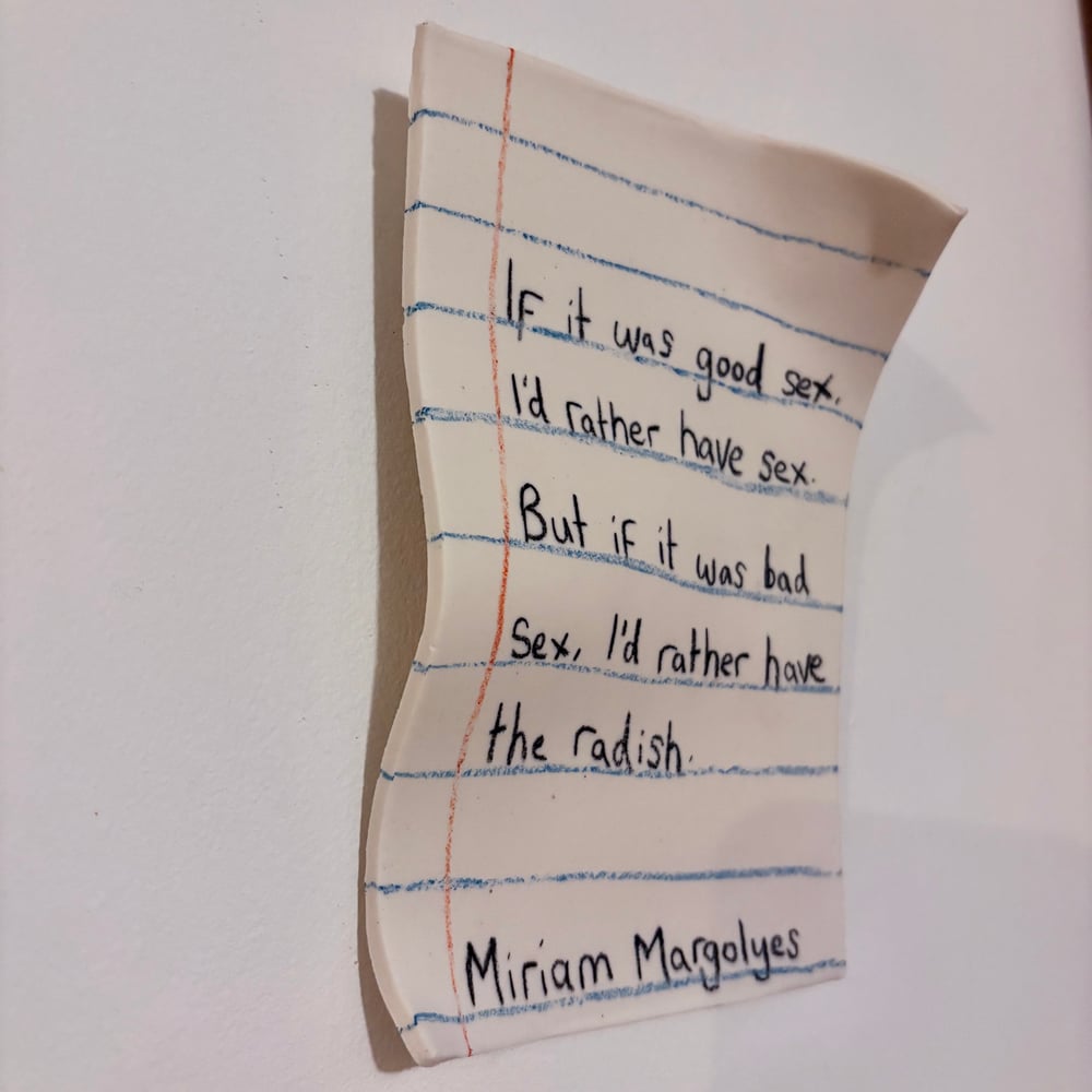 Image of Miriam Margolyes Radish Porcelain Note