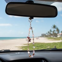 Image 2 of Icy Fire Lanyard Charm: Multi-Gemstone Crystal | 19cm Rose Quartz, Moonstone, Garnet