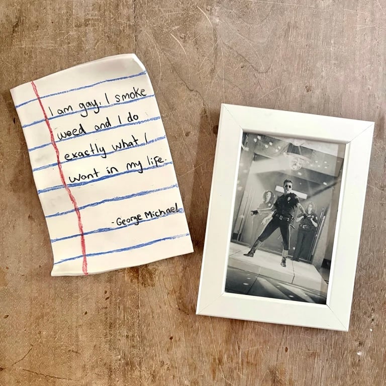 Image of George Michael ‘I smoke’ Porcelain note