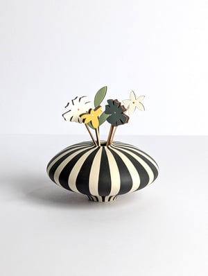 Image of Midi Black & White Humbug Vase No2