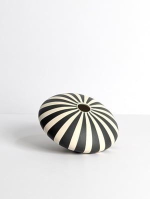 Image of Midi Black & White Humbug Vase No2