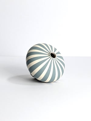 Image of Midi Blue-grey & White Humbug Vase