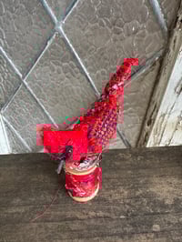 Image 3 of Small Stitched Red Cardinal on spool