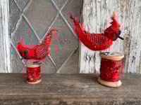 Image 5 of Small Stitched Red Cardinal on spool