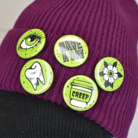 Image 2 of Green Doodles Button Pack