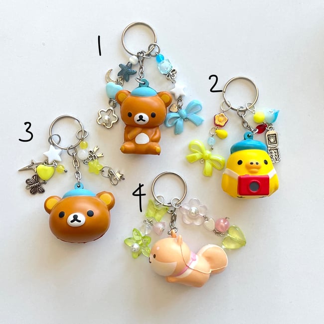 rilakkuma world plush keychains