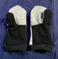 Image 2 of Upcycled Cashmere Adult Mittens- S-M- Roses