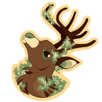 Baby's Breath Deer Sticker