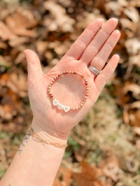 Image 1 of Mauve Stones & Freshwater Pearl Hearts MOM