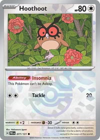 Hoothoot (Master Ball Pattern) - SV: Prismatic Evolutions- Near Mint