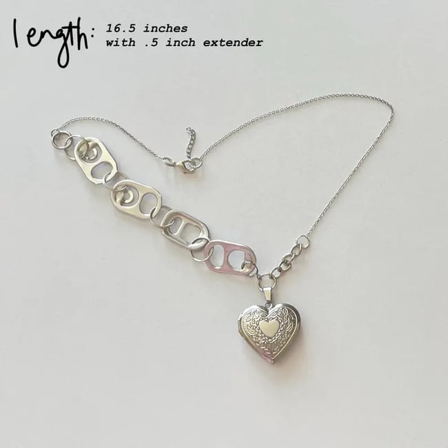 bottle cap heart locket necklace