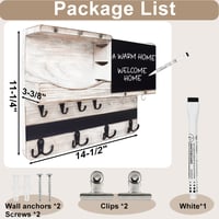 Key and Mail Holder for Wall, Farmhouse Mail and Key Organizer with Shelf, Key Rack Mail Sorter with