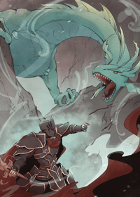 FE7/FE9 Black Knight vs Ninian Medium Print