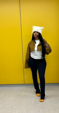 Image 1 of Suede crop jacket•  Restock the week of 12/10