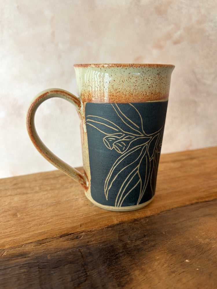 Image of Carved Botanical Mug 2
