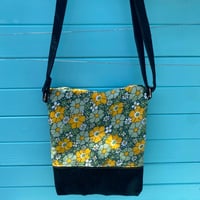 Image 4 of Meadow & Midnight Handmade Crossbody Bag Upcycled Vintage Fabrics & Denim