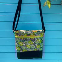 Image 1 of Meadow & Midnight Handmade Crossbody Bag Upcycled Vintage Fabrics & Denim